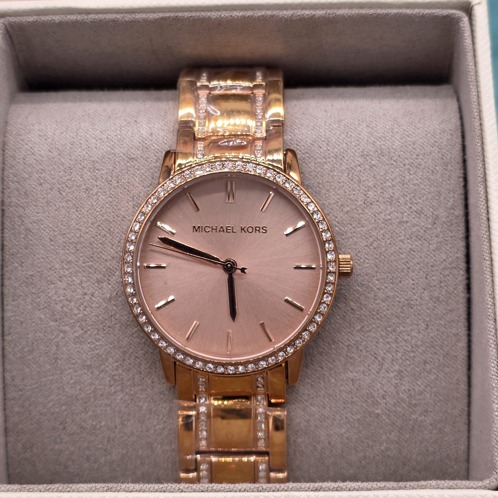 Michael Kors Women's Watch in Rose Gold with Crystal Accents